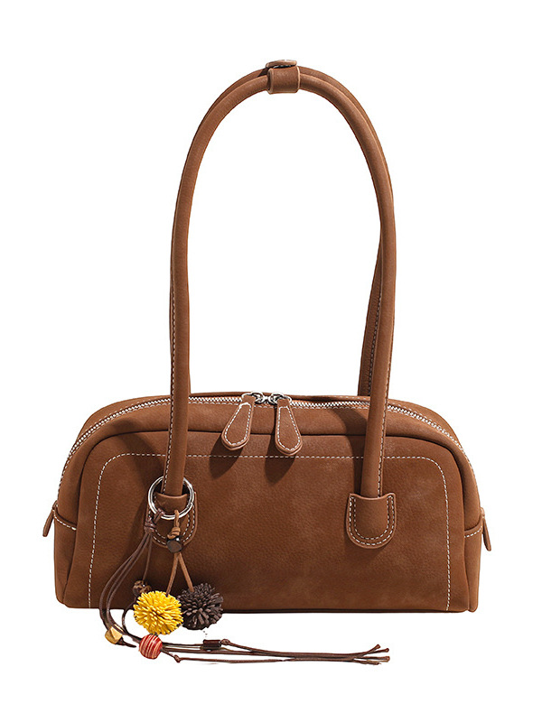 Bolso de peluche retro de Boston bolso de mujer 2025 nuevo estilo de transporte universal bolso de hombro de brazo bolso de moda