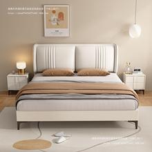 实木床布艺床科技布猫爪皮主卧婚床双人1.8x2米软包床1.5米单人床