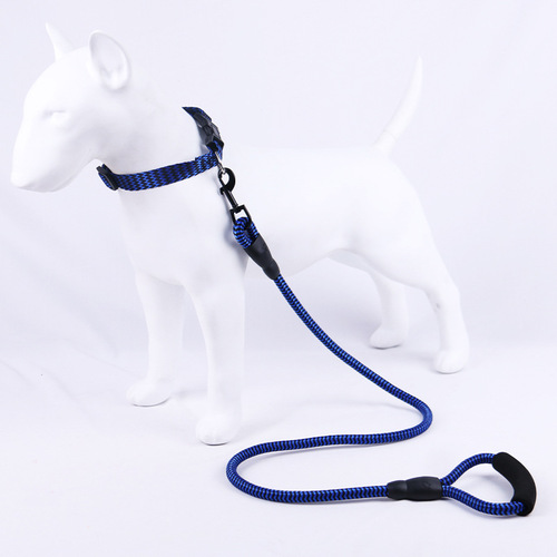 Wholesale W-pattern nylon pet dog harness walking leash set of three, suitable for small, medium, and large dogs, dog harness chest and back leash