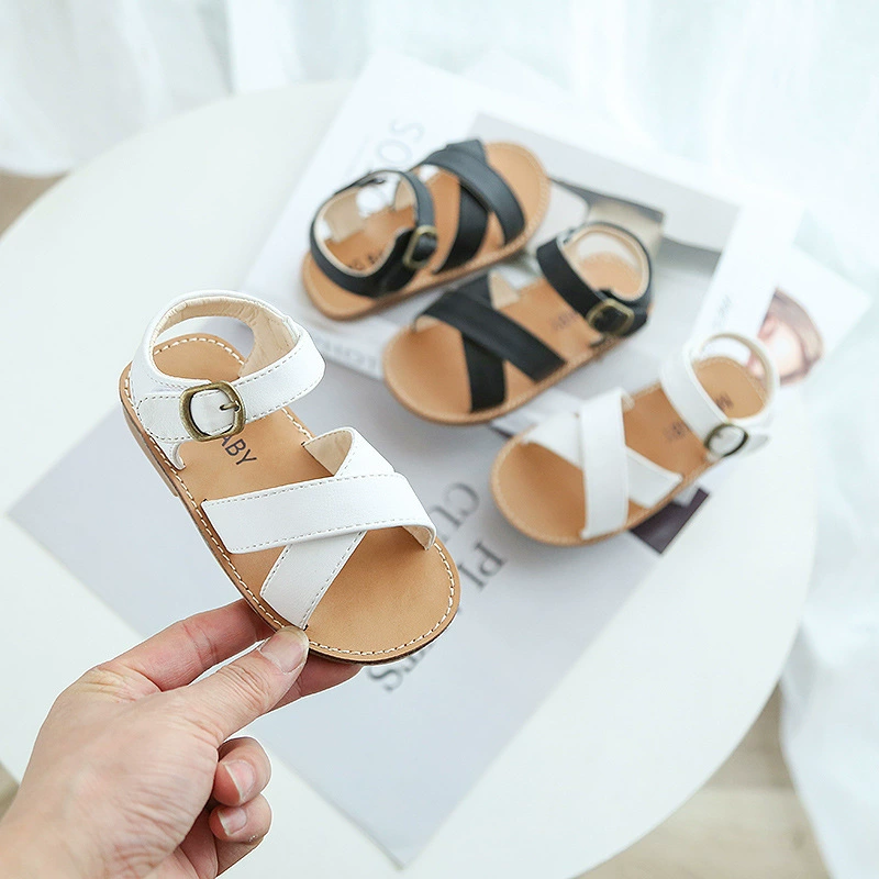 Детские сандалии на липучке в Корейском стиле, Детская летняя обувь для малышей 1-3-7 лет, пляжная обувь для мальчиков и девочек