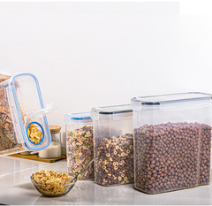 Cross-border kitchen storage box, grain storage tank, transparent plastic sealed moisture-proof, leak-proof storage tank, flour bucket