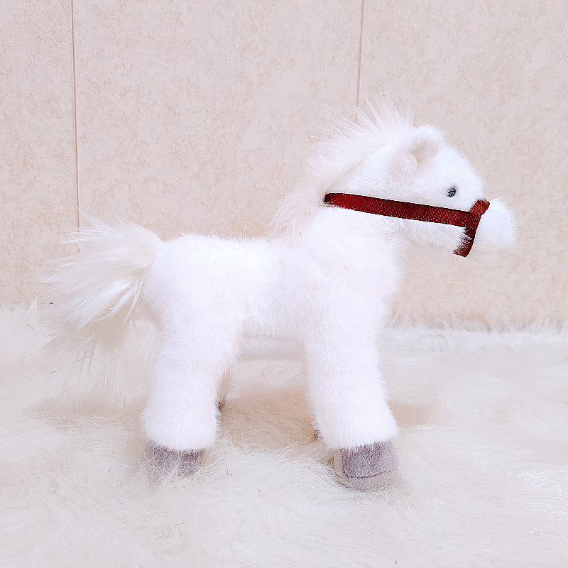 Linda muñeca pony peluche caballo dragón blanco pequeña muñeca de trapo caballo oscuro regalo de cumpleaños para niños muñeca de zoológico