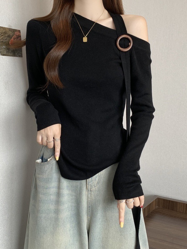 2025秋季新款女装韩系潮胖MM女士针织衫修身收腰显瘦上衣女A7506|undefined