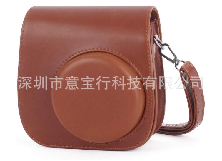 Suitable for Polaroid camera mini12 11 retro brown camera bag protective case leather case storage bag shoulder