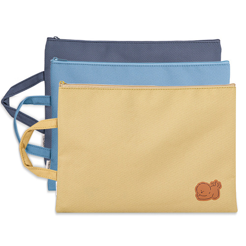 Deli 73150 portable zipper file bag file bag A4 briefcase accordion bag office canvas storage bag