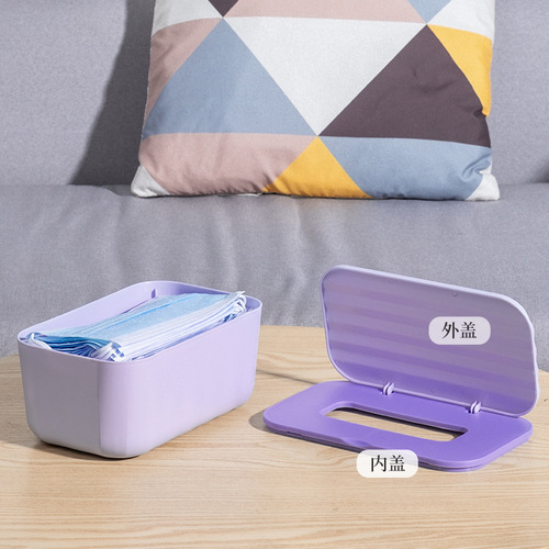 Desktop wet tissue box sealed storage box household dustproof wet tissue box with cover paper box printable logo