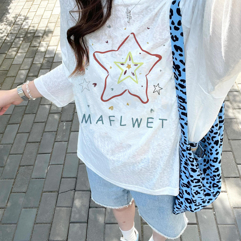 Trendy Unique Beautiful Versatile Thin Long-Sleeve Snowflake Cotton T-Shirt for Plus-Size Women, Perfect for Wearing Alone, Fashionable Sun-Protective Cover-Up for Women Trendy Unique Beautiful Versatile Thin Long-Sleeve Snowflake Cotton T-Shirt for Plus-Size Women, Perfect for Wearing Alone, Fashionable Sun-Protective Cover-Up for Women