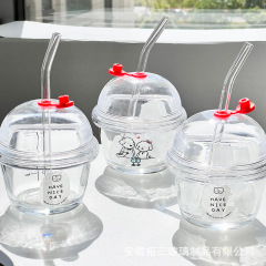 Dun Dun Cup Mini Instagram High-Quality Glass Cup Small Milk Cup For Girls Coffee Fat Cup Bubble Cup With Straw