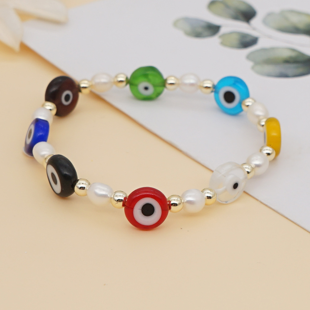 Nihaojewelry Bohemian Style Pearl Eye Beads Bracelet Jewelry Wholesale display picture 3