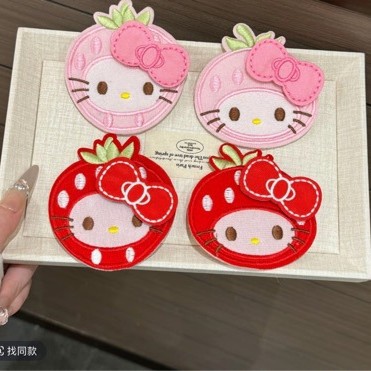 Creative and cute bow, strawberry, apple, Kitty cat children's bangs stickers, hair patch, cartoon girl magic stickers