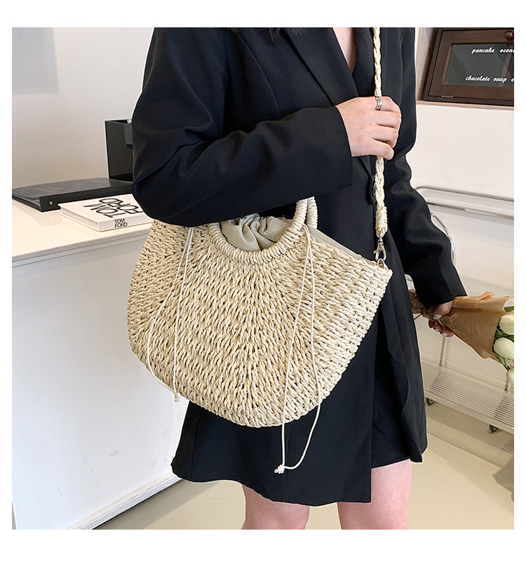 Straw Bag Bags Type Women's Straw Streetwear Straw Bag