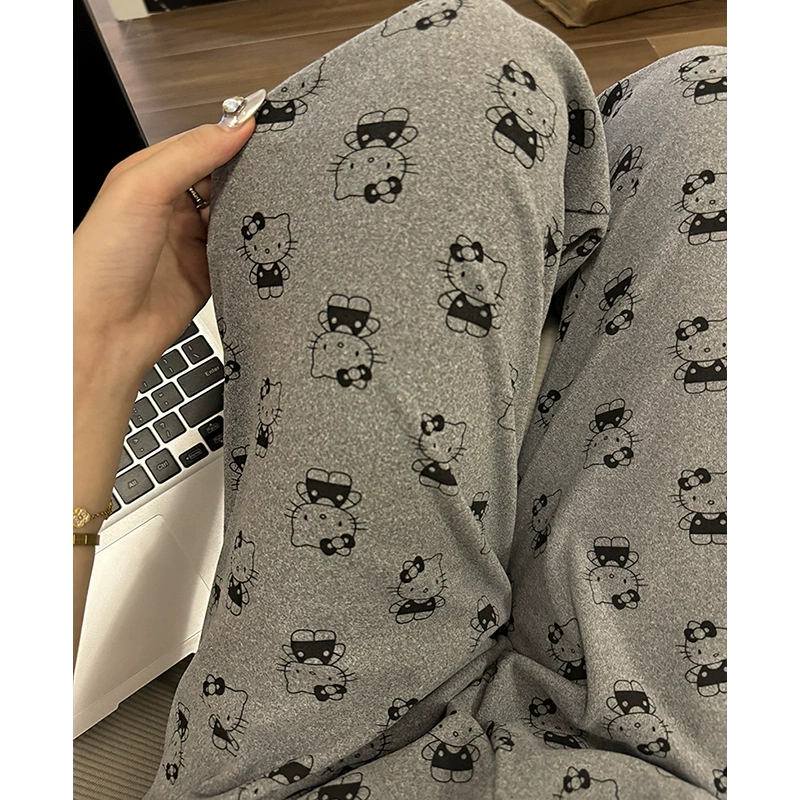 Velvet keep warm soft cartoon trousers