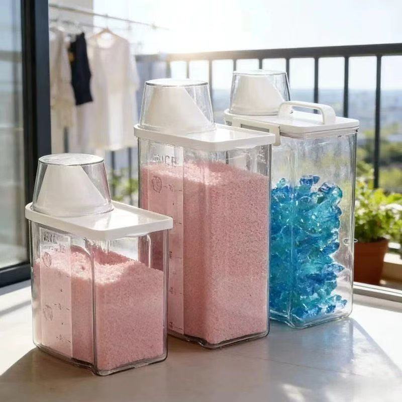 Laundry detergent storage box, large-capacity laundry pod container, household laundry liquid container, desktop transparent storage box Laundry detergent storage box, large-capacity laundry pod container, household laundry liquid container, desktop transparent storage box