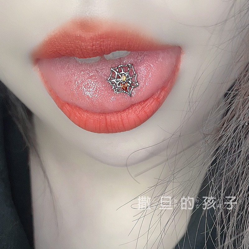 Labret stud lip piercing jewelry styling detail