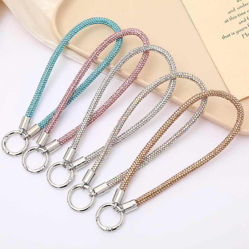 New high-end rhinestone chain mobile phone pendant light luxury diamond chain mobile phone case key chain hanging accessories