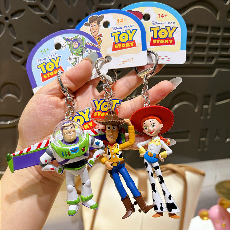 Authentic Toy Story Space-Themed Buzz Lightyear and Woody Keychain Pendant Couple's Small Gift Bag Decoration