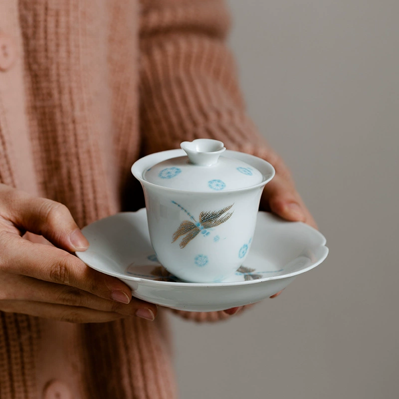 九匠风 Elite tea set, dragonfly, simple and elegant design, light luxury style