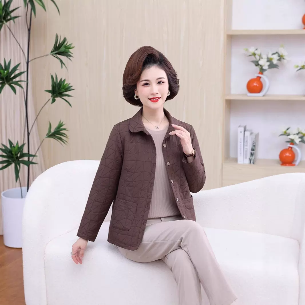 中年妈妈外套秋装洋气2025新款阔太太风衣中老年人女春秋夹克上衣