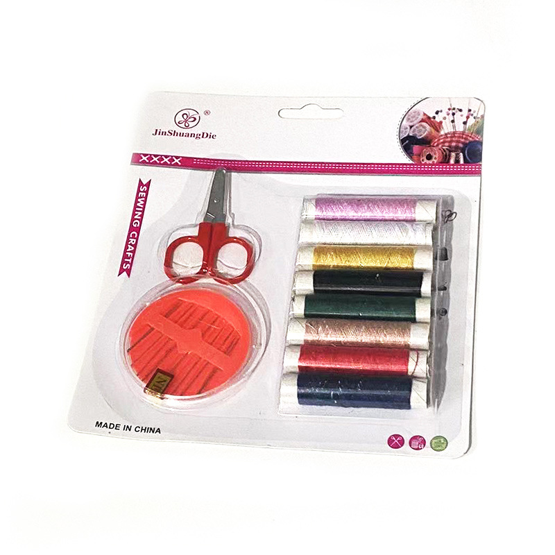 Venta caliente transfronteriza de juegos de tarjetas de absorción de agujas y hilos, tijeras y botones de gran tamaño, proveedores de súper agujas y hilos, herramientas de costura DIY image 6