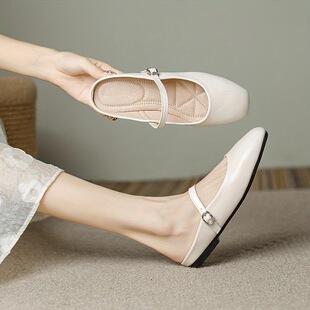 R 92885 Green Mary Jane Flat Shoes �Gɫ������Ь �W���羳