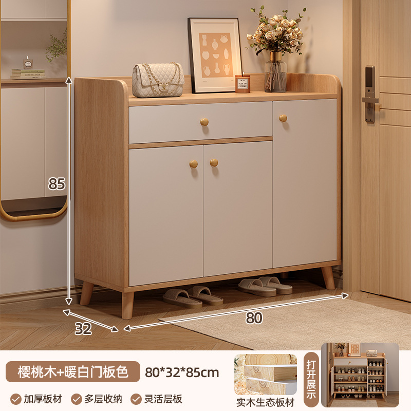 Zapatero de madera maciza entrada a la puerta 2025 nuevo hogar interior armario integrado de almacenamiento pasillo ascensor zapatero