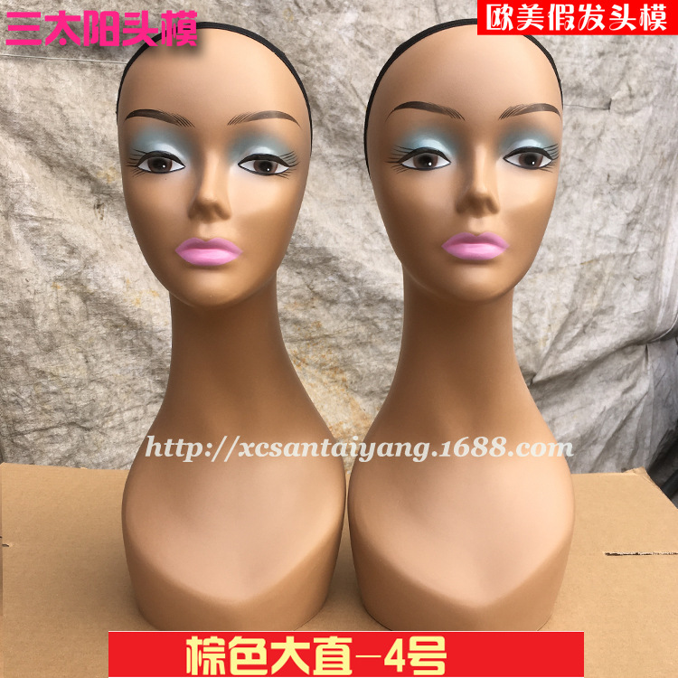 三太陽の頭のモデルの偽の頭のモデルは欧米の偽の人の頭の半身の頭のモデルの特の頭のかつらの両肩のモデルの頭を展示します。|undefined
