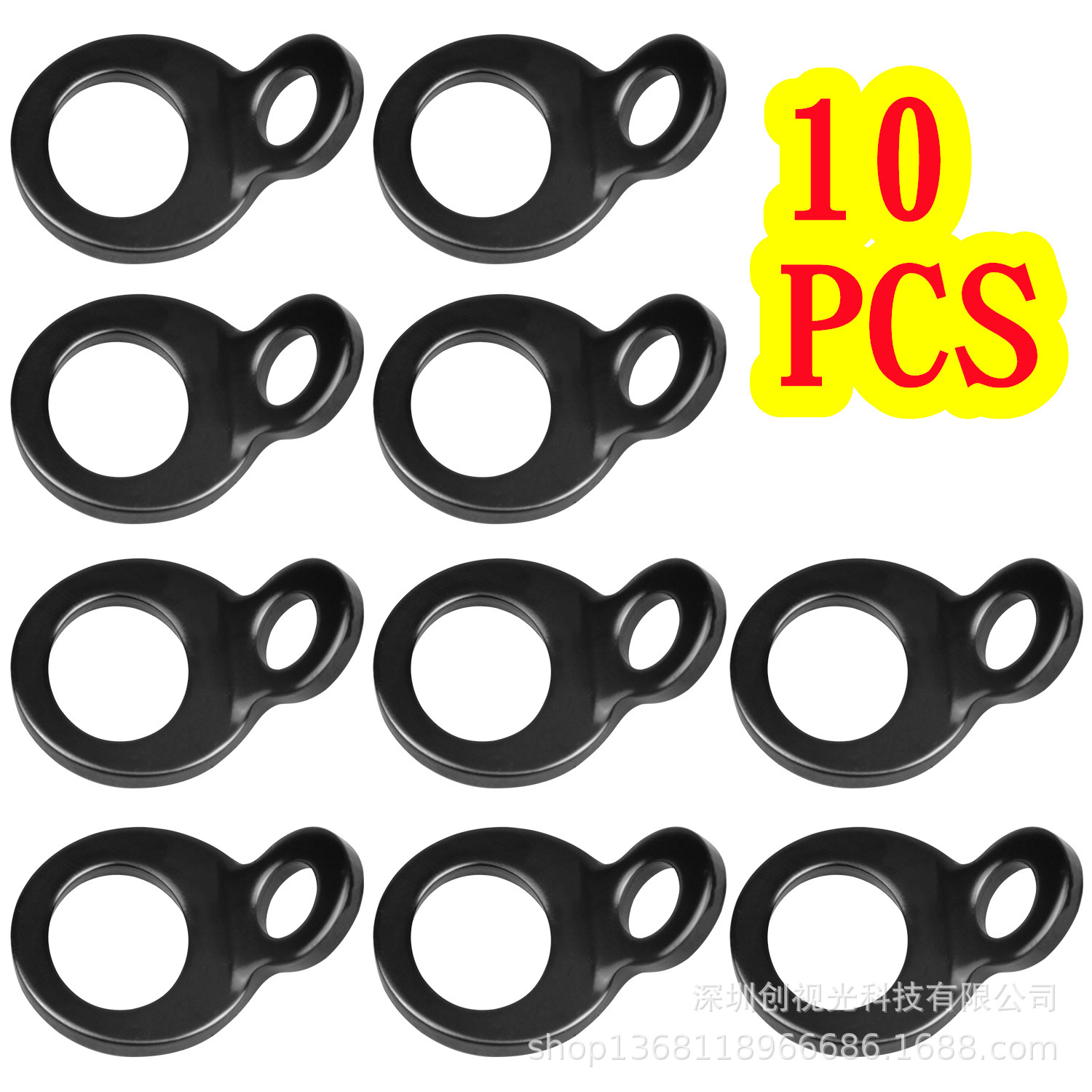 Black O-ring fastening anchor hook is suitable for garage workshop truck trailer golf cart hook accessories
