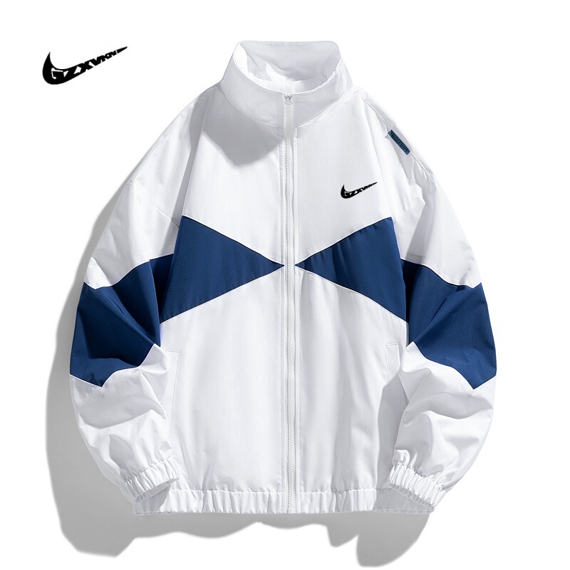 Cross-border men's spring and autumn thin jacket, new stand-up collar casual sports windbreaker, trendy loose-fitting couple's jacket for women Cross-border men's spring and autumn thin jacket, new stand-up collar casual sports windbreaker, trendy loose-fitting couple's jacket for women