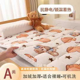A类母婴级牛奶绒床垫 秋冬可折叠水洗防静电家用学生宿舍床垫批发