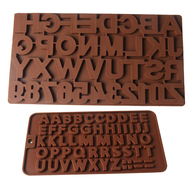 シリカゲルのアルファベットの数字のチョコレートの型の棒のキャンディーのケーキは金型を焼きます。|undefined