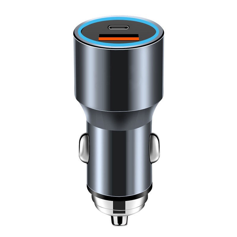 Cargador de coche transfronterizo Carga súper rápida Carga flash PD30W Adecuado para aleación de aluminio Apple Android con luz ambiental image 11