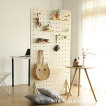 木质洞洞板装饰架客厅立式洞洞板装饰架玄关落地屏风洞洞板展示架