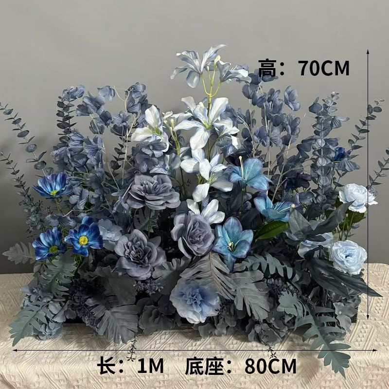 升级大尺寸订婚仿真花排花仿真绢花成品装饰尤加利花排台路婚礼|undefined