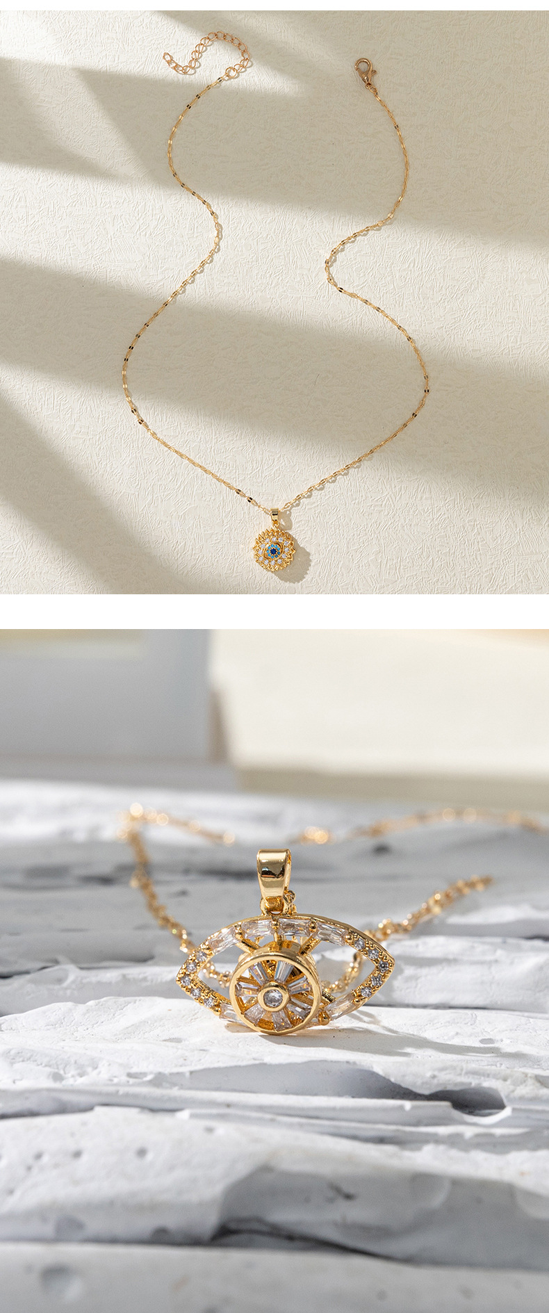 Fashion Geometric Copper Plating Zircon Pendant Necklace 1 Piece