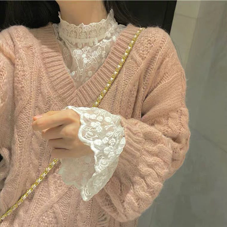 Base lace silk body-friendly long-sleeve