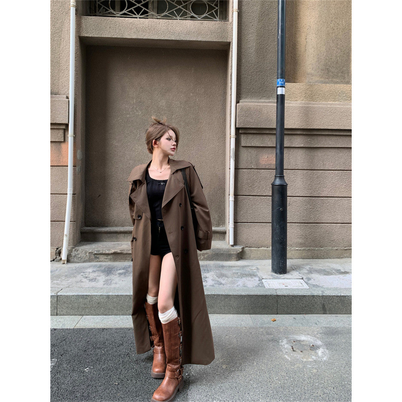 韩系气质风衣中长款外套法式高端气质休闲过膝大衣女|undefined