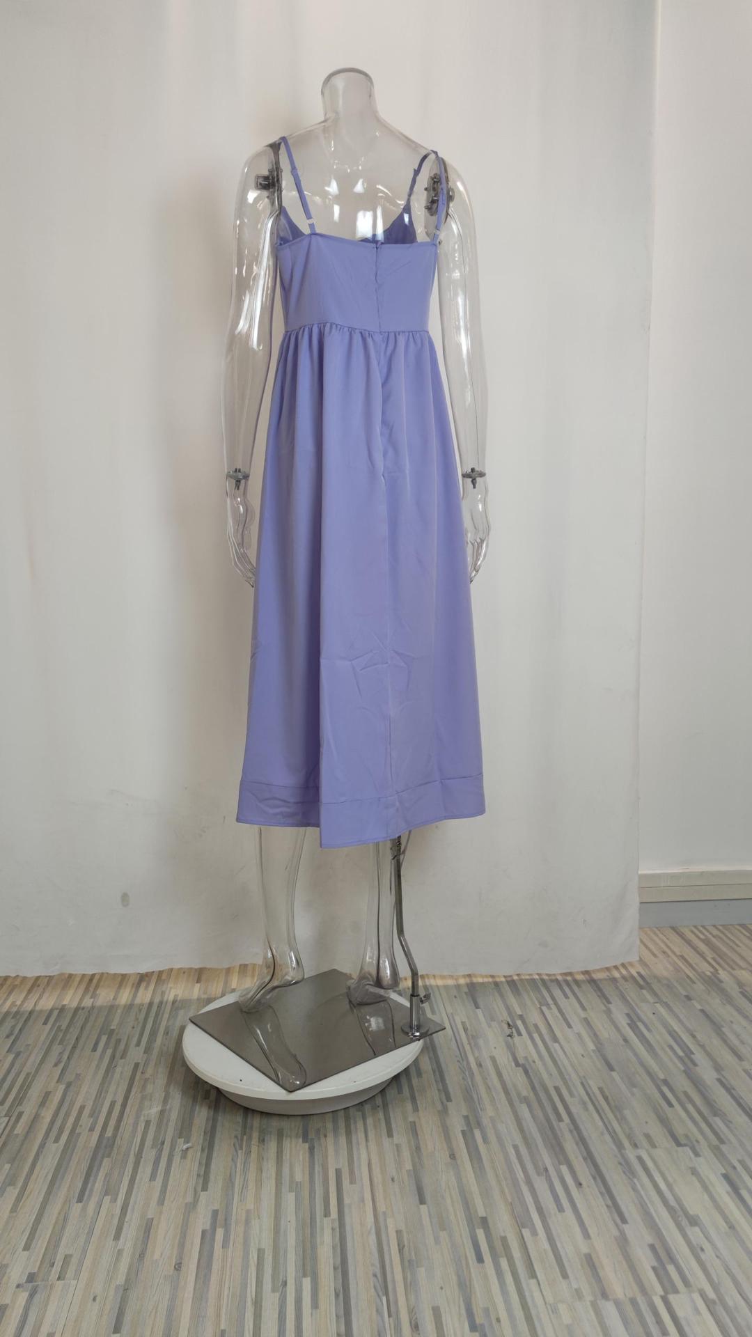350g Weight Midi Dress Dress Length Type Sleeveless Sleeve Length Strap Dress Dresses Type Polyester Fabric Type High Waist Waist Line Holiday, Daily Occasion Strap Neckline Regular Fit Fit Type Solid Color Pattern Summer Season Women's Gender Pleated Design Sexy Style Wholesale Women's Sexy Pleated Solid Color Holiday Daily Strap Sleeveless Strap Dress 15
