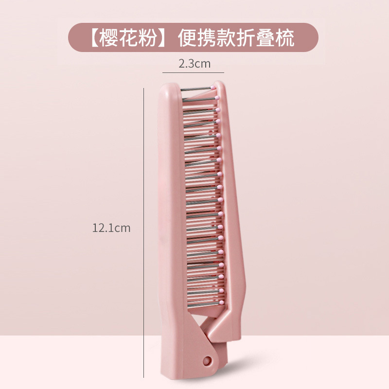 Lindo pequeño espejo portátil mini cojín de aire peine chica plegable bolsa de aire peine de masaje peine espejo integrado