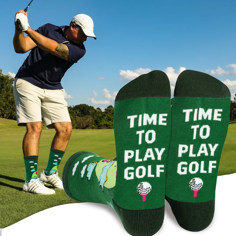 Amazon cross-border high-tube jacquard cotton socks, casual sports, breathable, sweat-absorbent, golf and pickleball socks, factory wholesale Amazon cross-border high-tube jacquard cotton socks, casual sports, breathable, sweat-absorbent, golf and pickleball socks, factory wholesale