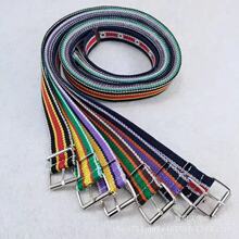 女士腰带棉线帆布铁丝扣皮带休闲编织裤带简约针扣摆地摊货源通勤