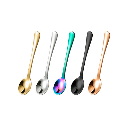 Small 304 stainless steel round spoon, 7.5 cm, seasoning spoon, coffee spoon, bird's nest dessert, popsicle ice cream spoon