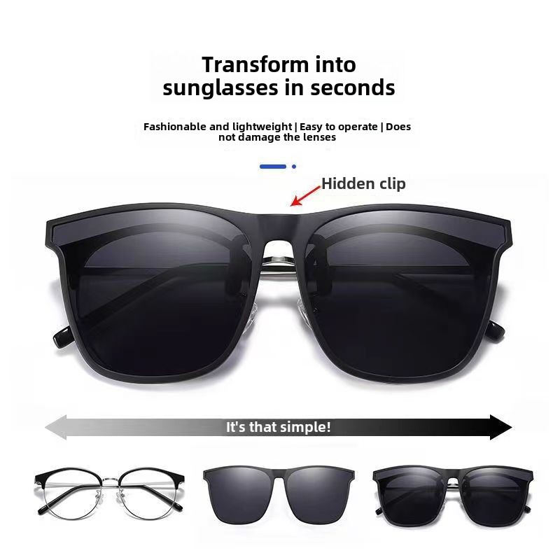 gM päikeseprillid meestele ja naistele, moodsad polariseeritud päikeseprillid, lühinägelikkusega klambriga suur raam, spetsiaalne päikeseprillide klamber autojuhtimiseks ja kalapüügiks_voghion.com