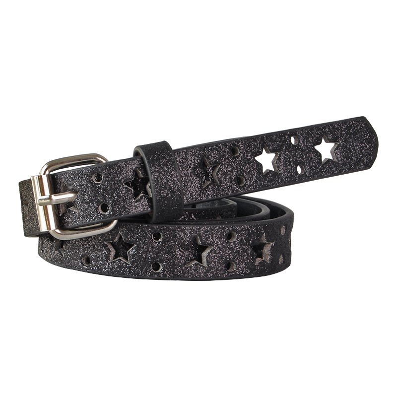 Estilo de comercio exterior personalizado Cinturón fino hueco creativo estrella de cinco puntas cinturón de diseño hueco en forma de corazón al por mayor femenino