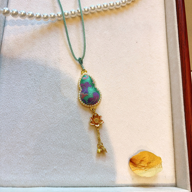 【成品】纯手工宋锦葫芦吊坠挂件古风挂坠项链女国风新中式配饰|undefined