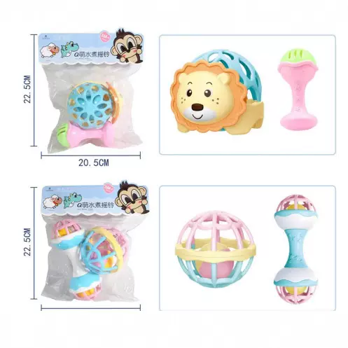 婴儿玩具0-6-12个月新生儿摇铃宝宝益智早教幼儿牙胶手摇铃可水煮