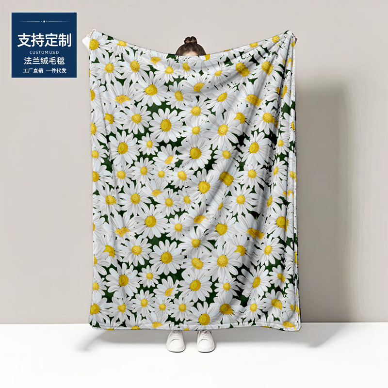 Cross-border girasol logo franela manta oficina siesta impresión sofá manta manta TV manta manta