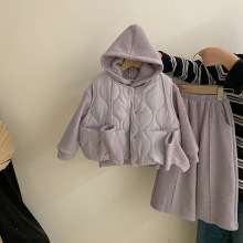 女童冬季新款2025套装韩版加绒加厚新款卫衣儿童中小童马甲四件套