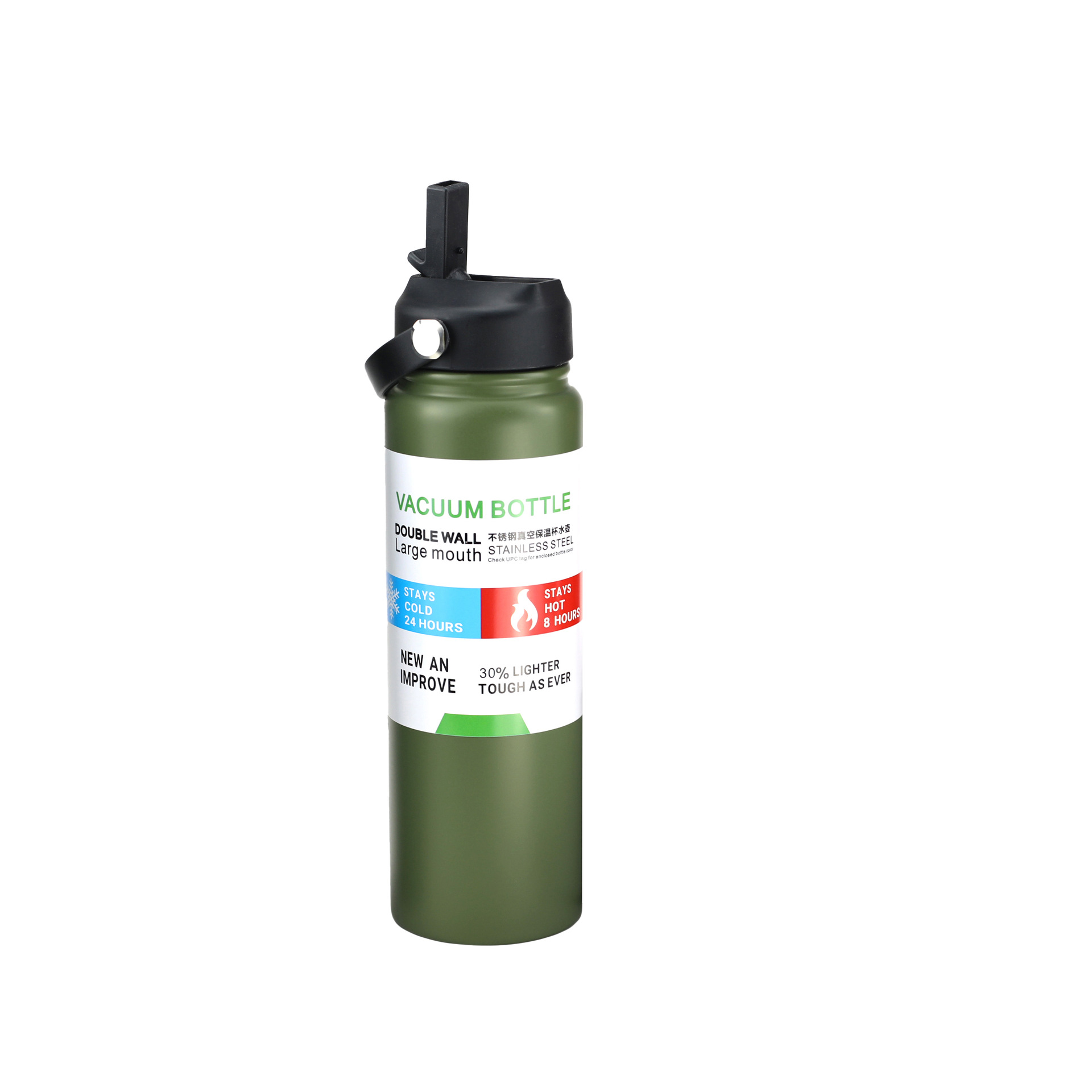 Botella de agua deportiva portátil de doble asa para exteriores, estilo americano, 30 oz, exportación, acero inoxidable 304, botella espacial