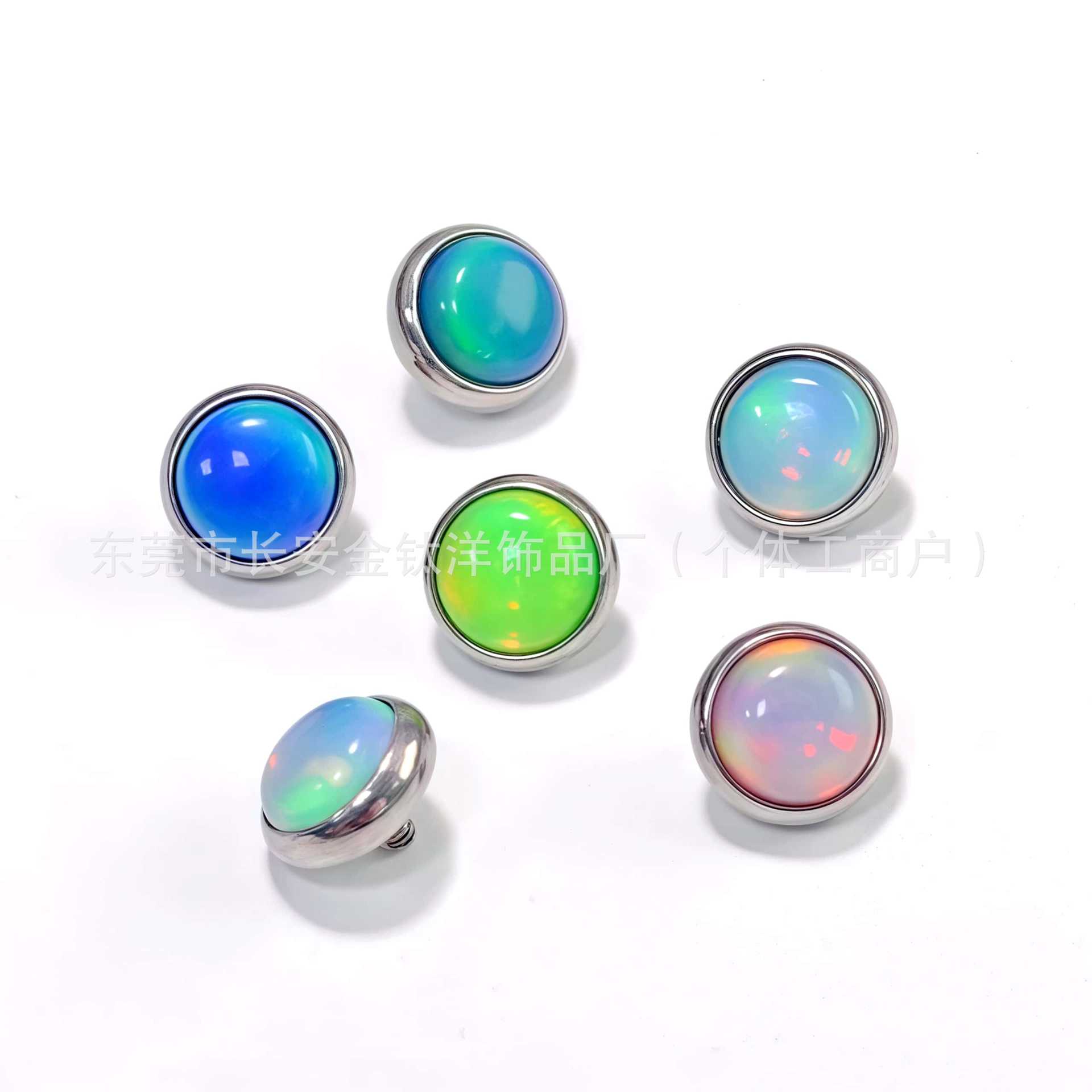 F136 Titanium Flat Bottom Nebula Mist Opal Ear Nose Lip Labret Tongue Barbell Body Piercing Jewelry detail image 8