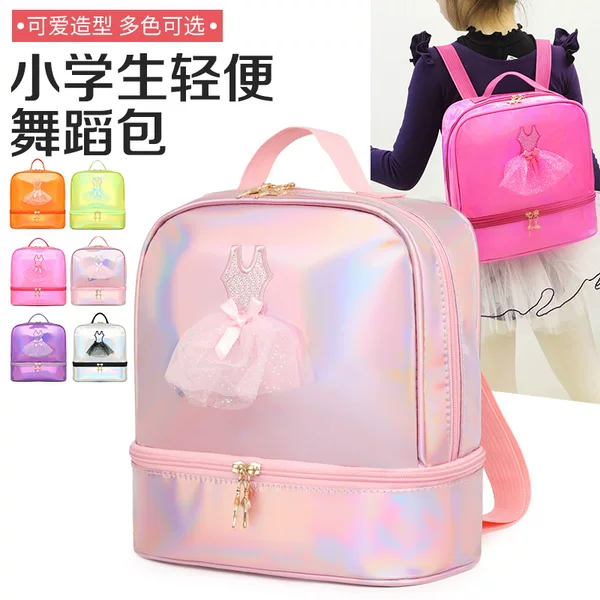 Dance Bag, Kidsren's Shoulder Storage Bag, Dance Backpack, Laser Bag, Girl's Princess Bag, Dance School Bag, Cute and Fun for Kidsren